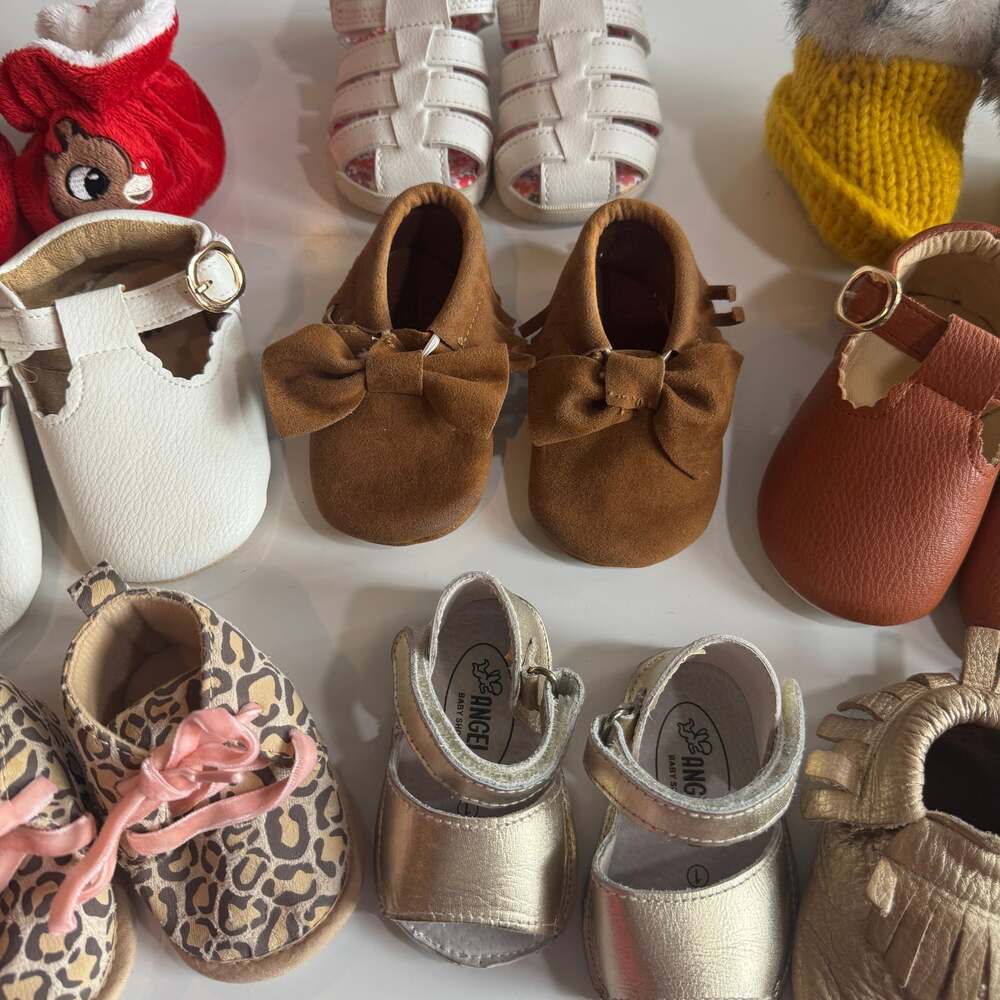 Lot of 10 pairs of Baby girl shoes 0M-Size 3 - Picture 2 of 9